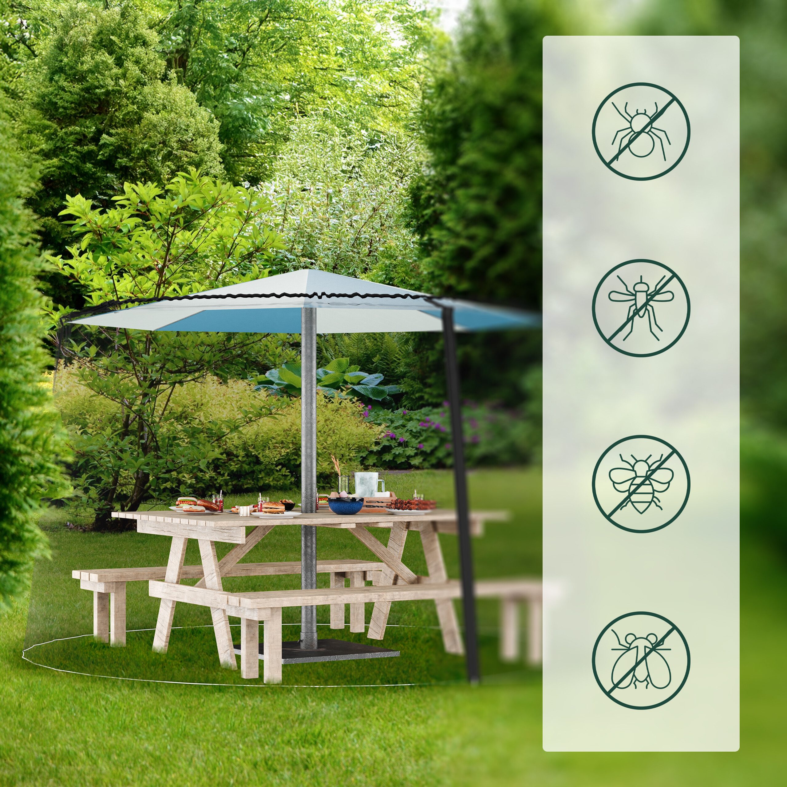 relaxdays Moskitonetz für den Sonnenschirm günstig online kaufen