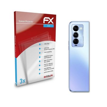 atFoliX Schutzfolie Displayschutz für Tecno Camon 18 Premier Lens, (3 Folien), Ultraklar und hartbeschichtet