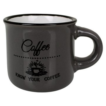 Koopman Tasse Kaffeetassen Bistro 60 ml 6er Set Tassenset Kaffeebecher Henkeltassen, Kaffeegeschirr Geschirr Set Tee Kaffee Becher