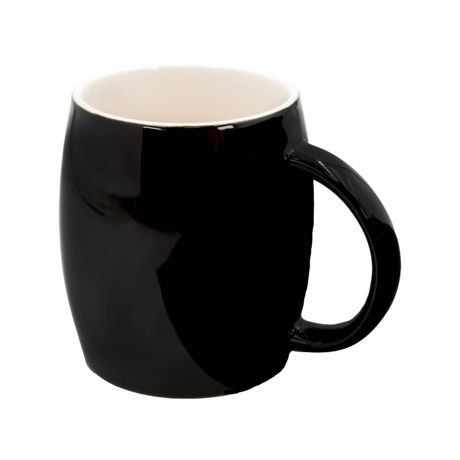 Intirilife Tasse, Porzellan, Kaffeetasse aus Porzellan in Schwarz - 400 ml  Füllmenge