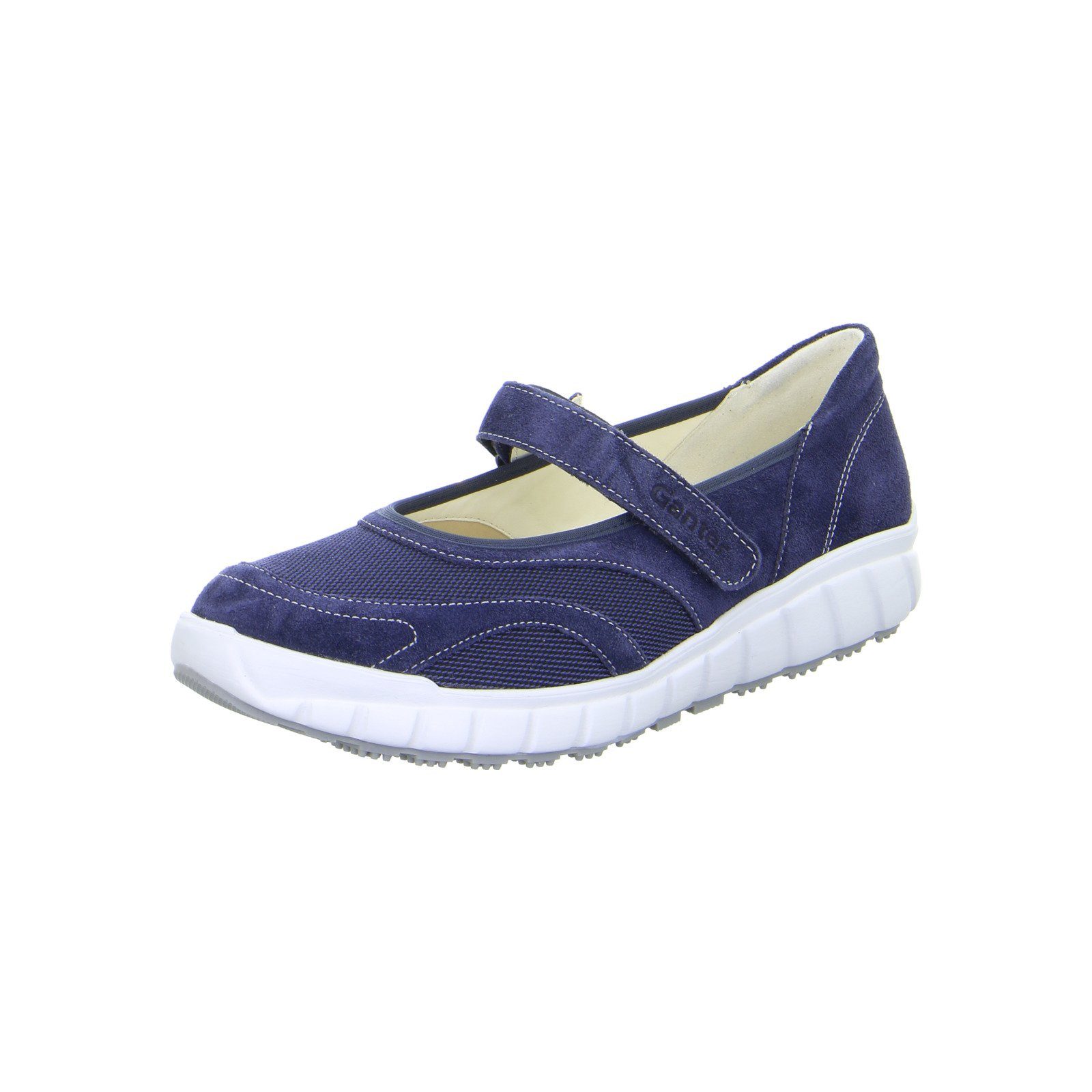 Ganter Evo - Damen Schuhe Slipper Ballerina Materialmix blau