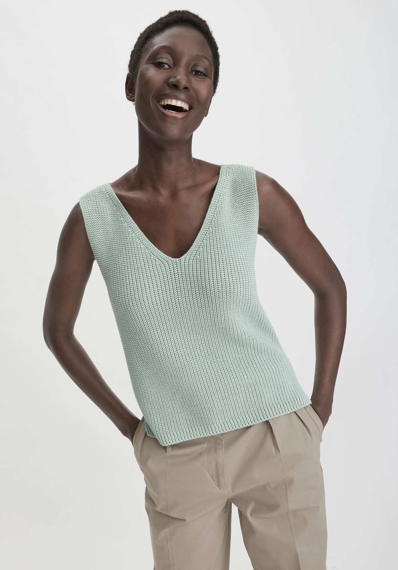 Hessnatur Stricktop aus reiner Bio-Baumwolle (1-tlg)