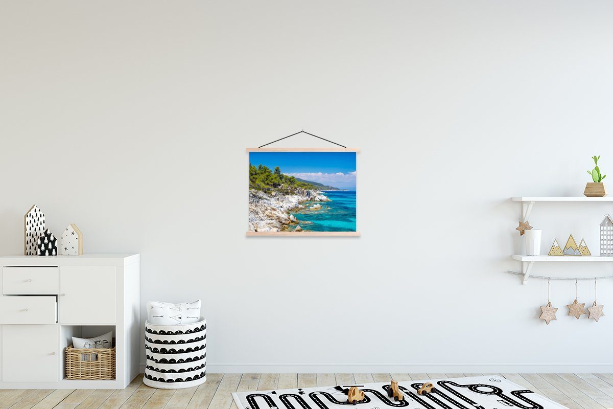 MuchoWow Poster Meer - Sommer - Tropisch, (1 St), Posterleiste, Textilposter für Wohnzimmer, Bilderleiste, Magnetisch