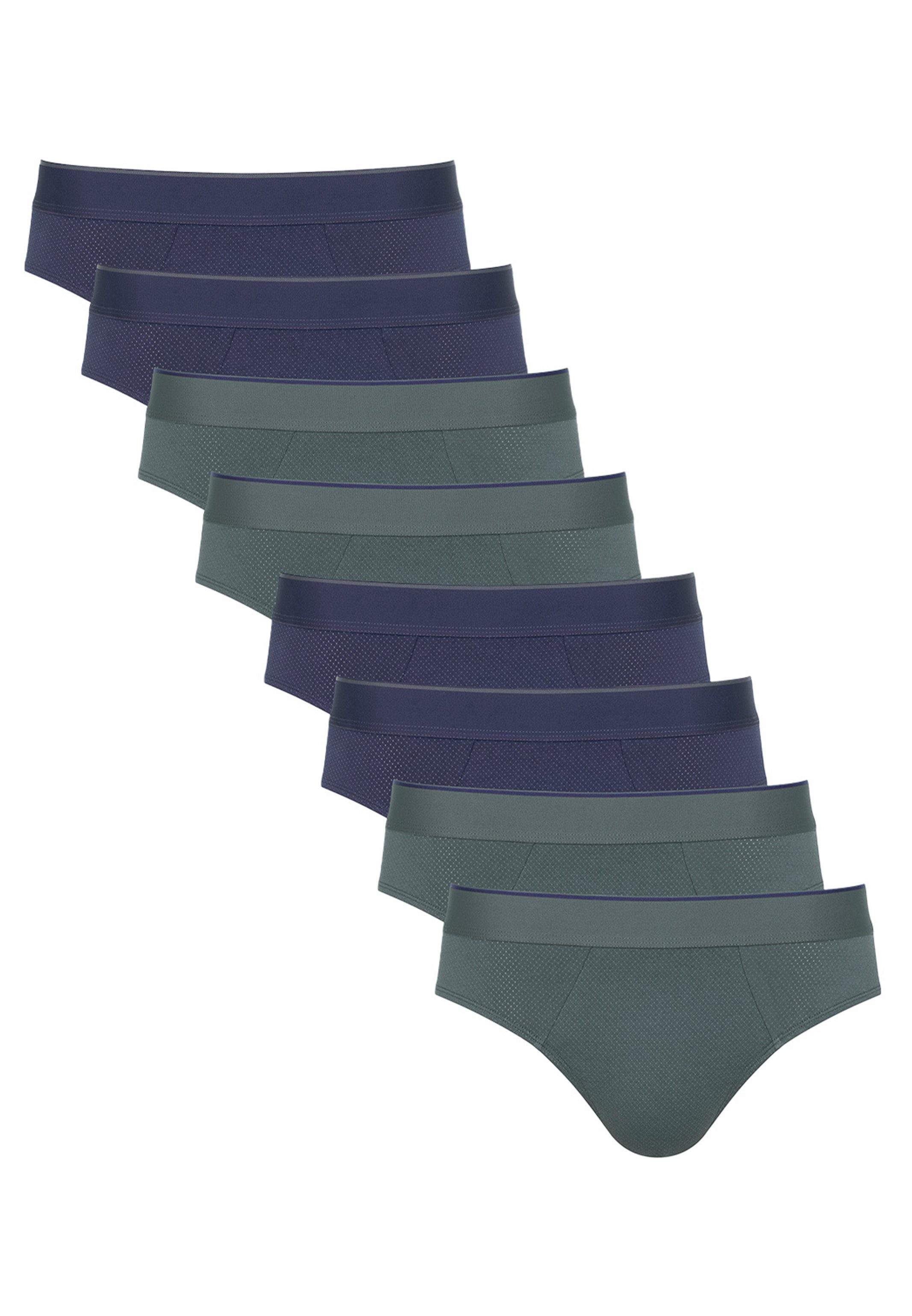 Sloggi 8er EVER - Airy (Spar-Set, - Unterhose Pack Slip 8-St) / Baumwolle Eingriff Ohne / - Grau Slip Blau