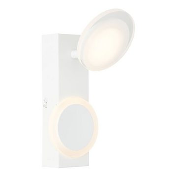 Brilliant LED Wandleuchte Deckenleuchte Spot Meriza Weiß 10W 1200lm warmweiß 3000K, LED fest integriert, schwenkbar