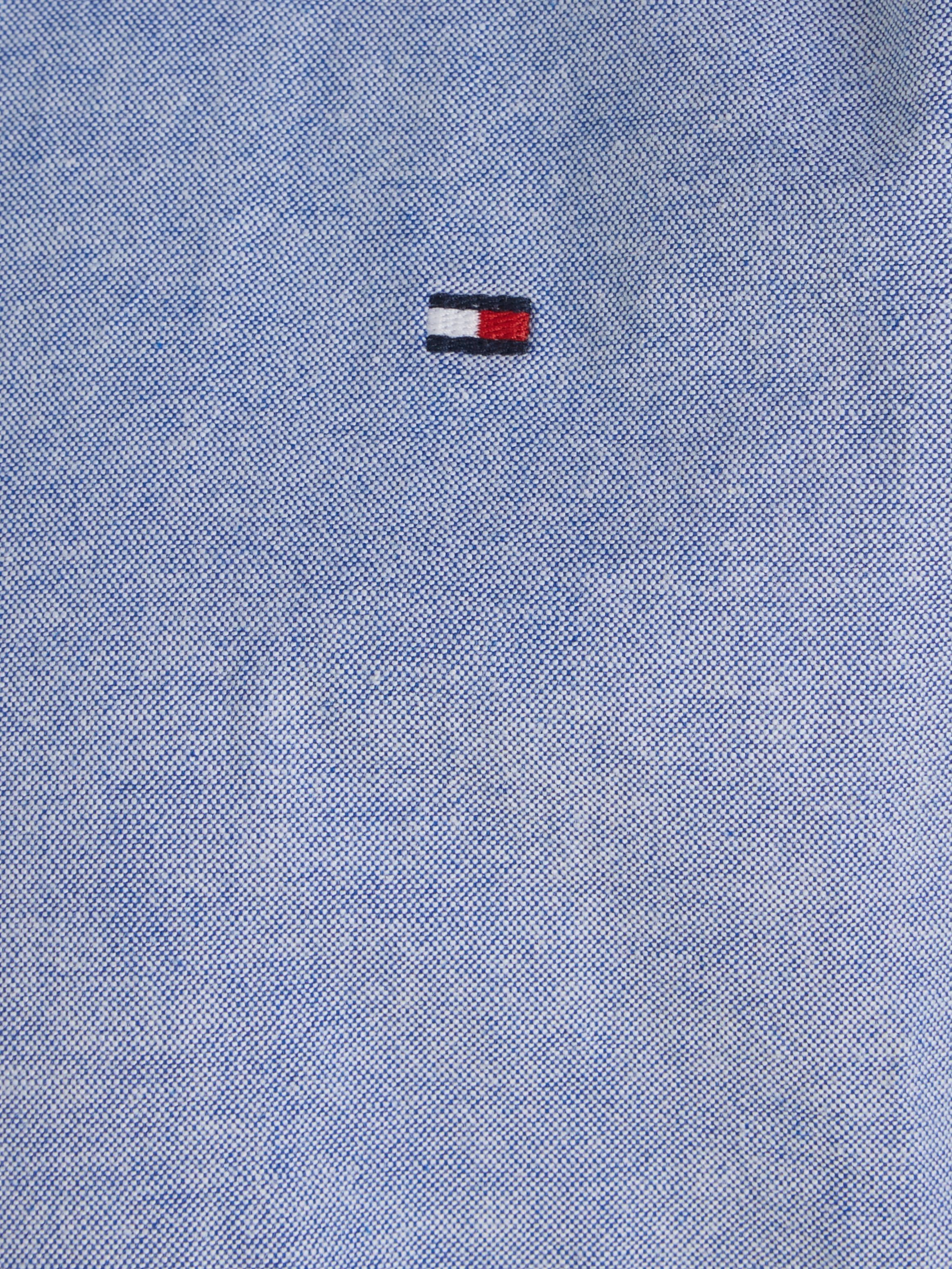 Tommy Hilfiger Langarmhemd FLAG OXFORD Logostickerei mit SHIRT L/S ultra blue