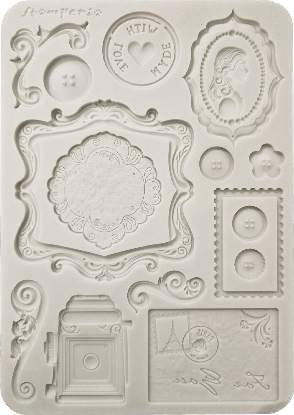 Stamperia Modellierwerkzeug Silikonform Quiet Days - Plates, A5