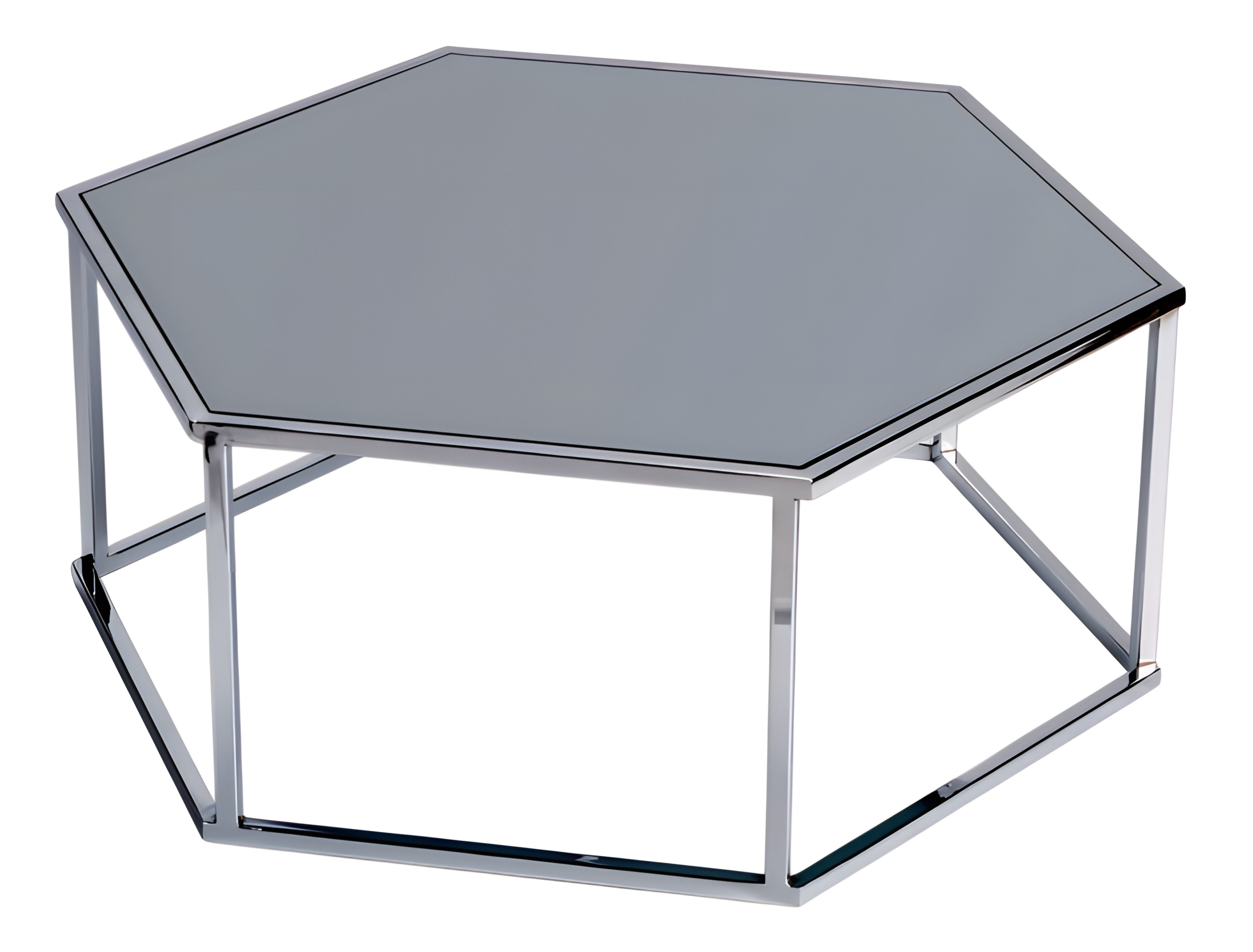 Xlmoebel Couchtisch Grauer eleganter Tisch aus Edelstahl im modernen Design, Made in Europa