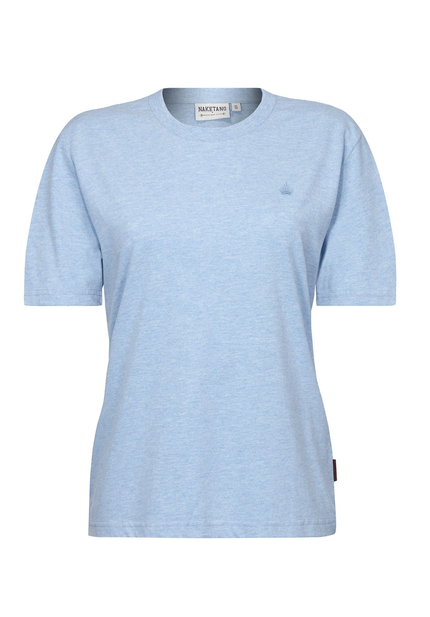 naketano T-Shirt Baumwolle Rundhals Kurzarm Streetwear Basic Sommershirt Damen (1-tlg) weich, bequem, casual, vegan, meliert, gerader Schnitt, Alltag