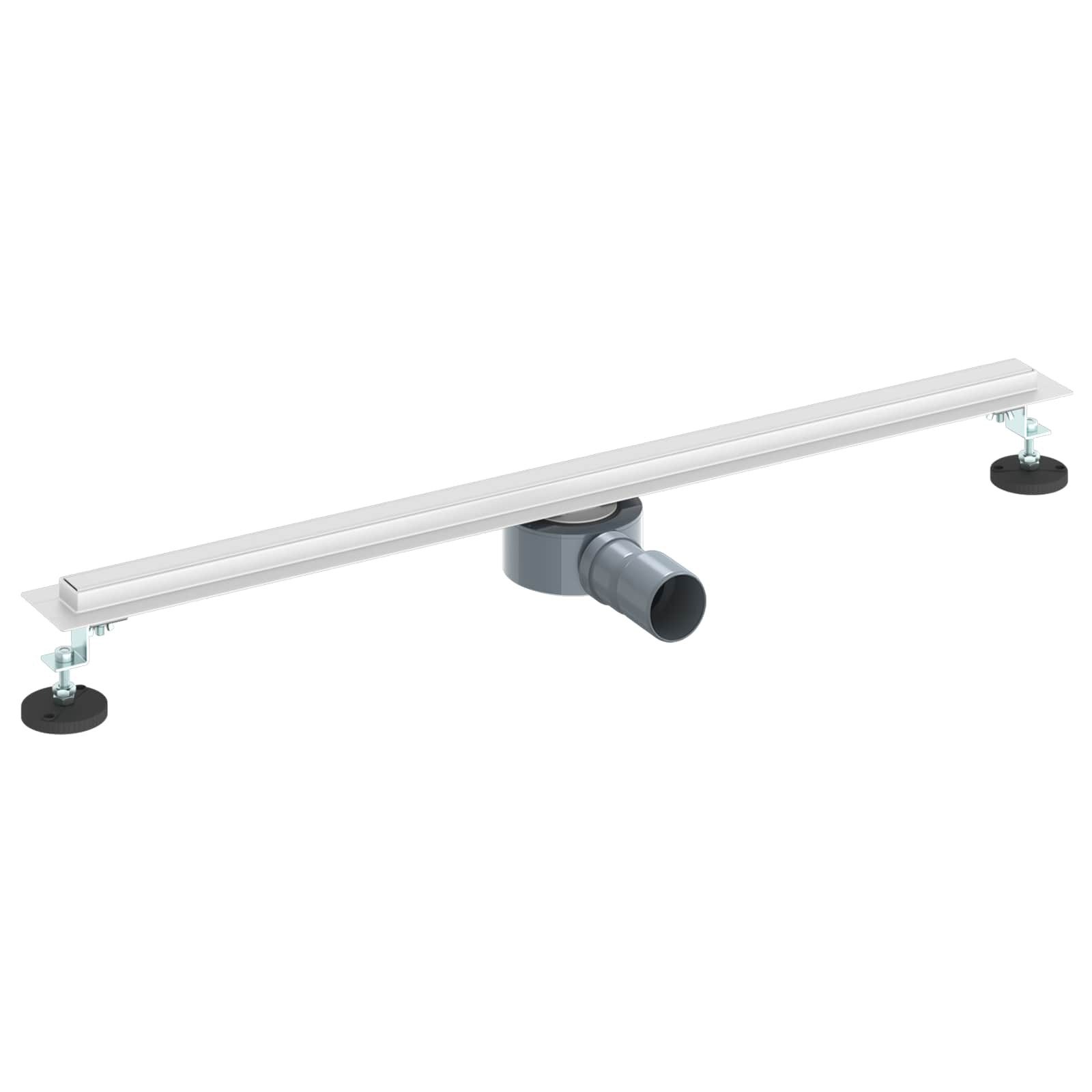 vidaXL Duschablauf 80 cm 360 Duschablauf mit slim Modell Silber 80 cm Edelstahl 304