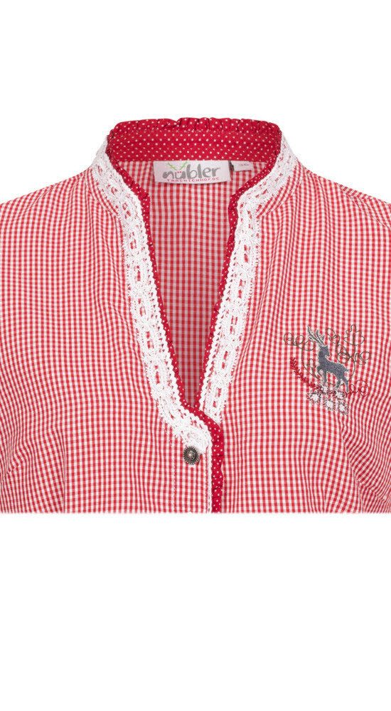Nübler Dirndlbluse Trachtenbluse kurzar Sandy in Rot