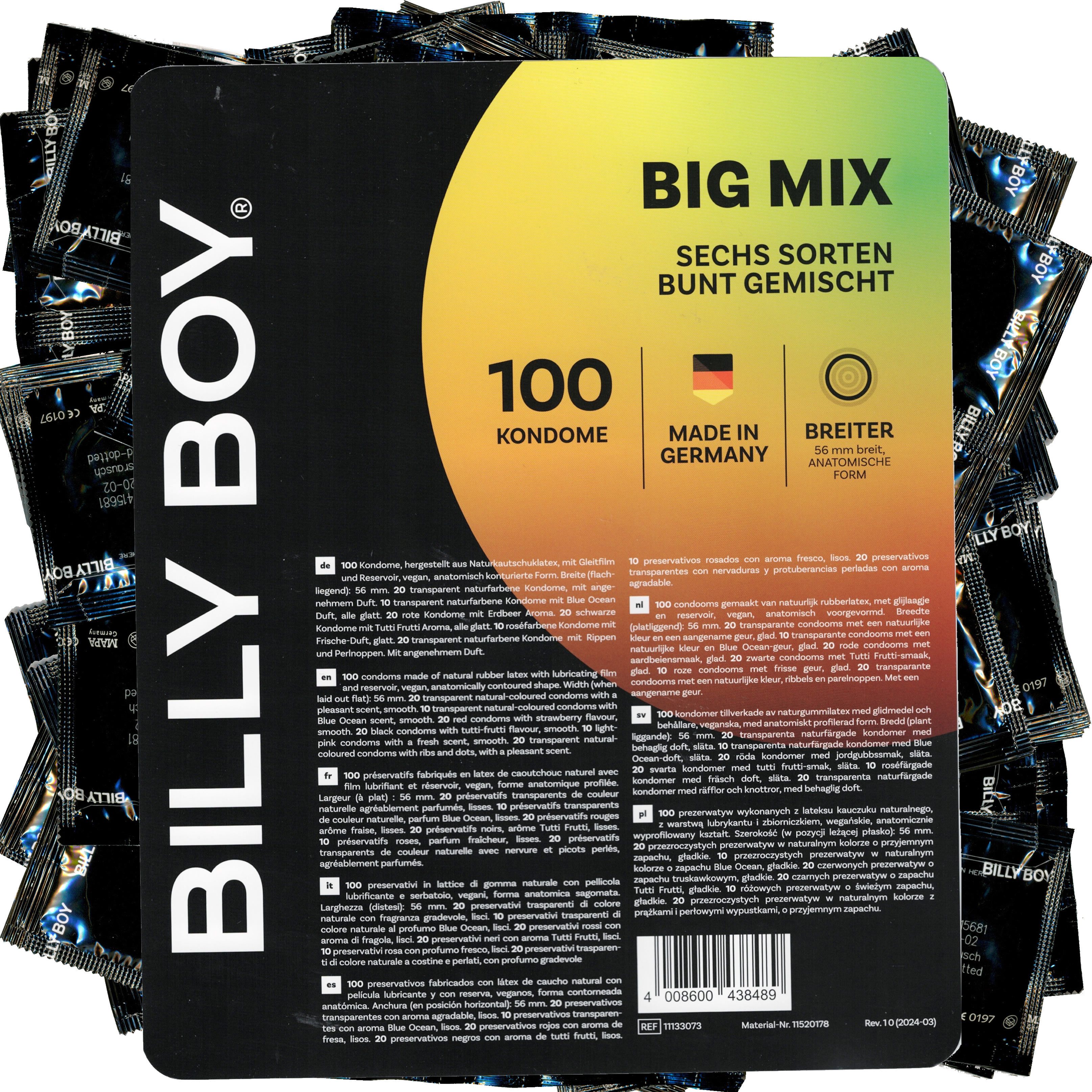Billy Boy Kondome Big Mix Packung mit, 100 St., Kondome im Mix Sortiment, Vorratspackung
