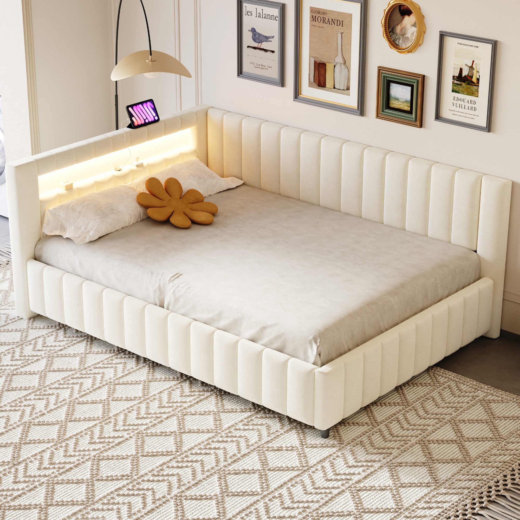 OKWISH Polsterbett Polsterbett Doppelbett Daybett Tagesbett 140x200 cm (mit günstig online kaufen