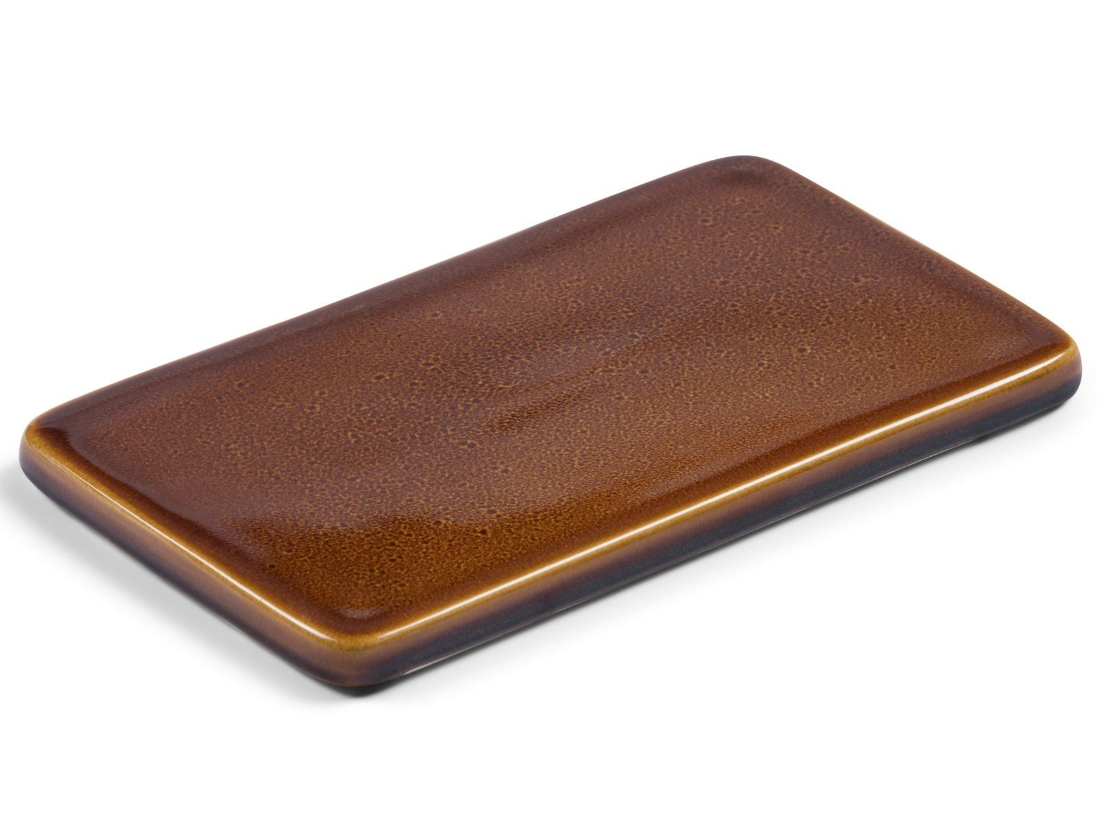 Bitz Servierplatte Side plate amber 22 x 12,8 cm, Steinzeug, (Beilagenplatten)