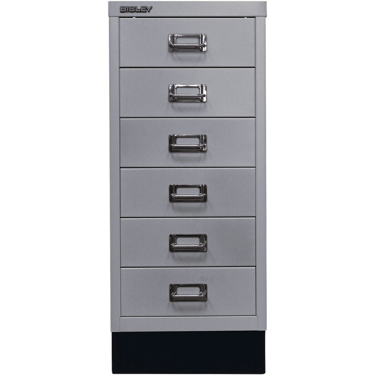 Bisley Beistellschrank MultiDrawer Schrank aus Stahl, 6 Schubladen, mit Sockel, A4