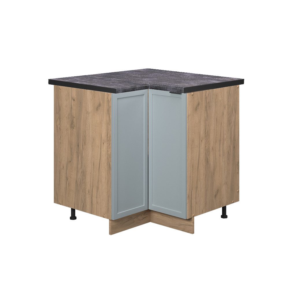 Vicco Eckunterschrank Fame-Line, Hellblau-grau/Goldkraft Eiche, 80.5 günstig online kaufen