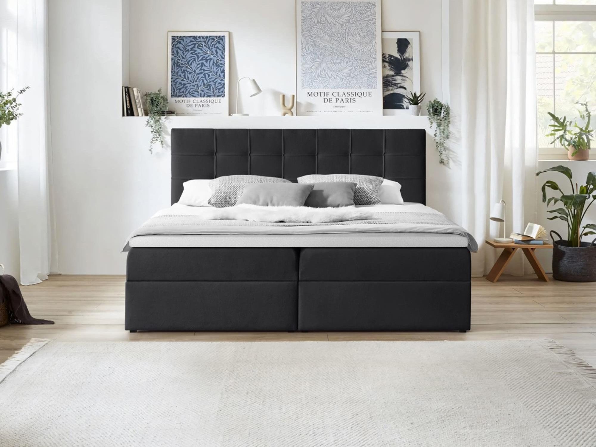Beautysofa Boxspringbett mit Bettkasten Topiq II, günstig online kaufen