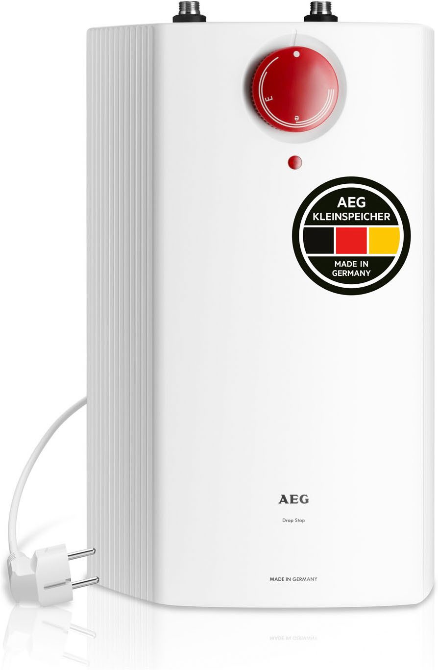 AEG Haustechnik Kleinspeicher Huz 5 DropStop, Untertischboiler 5 Liter, Niederdruck, mit Thermostop, mit Stecker