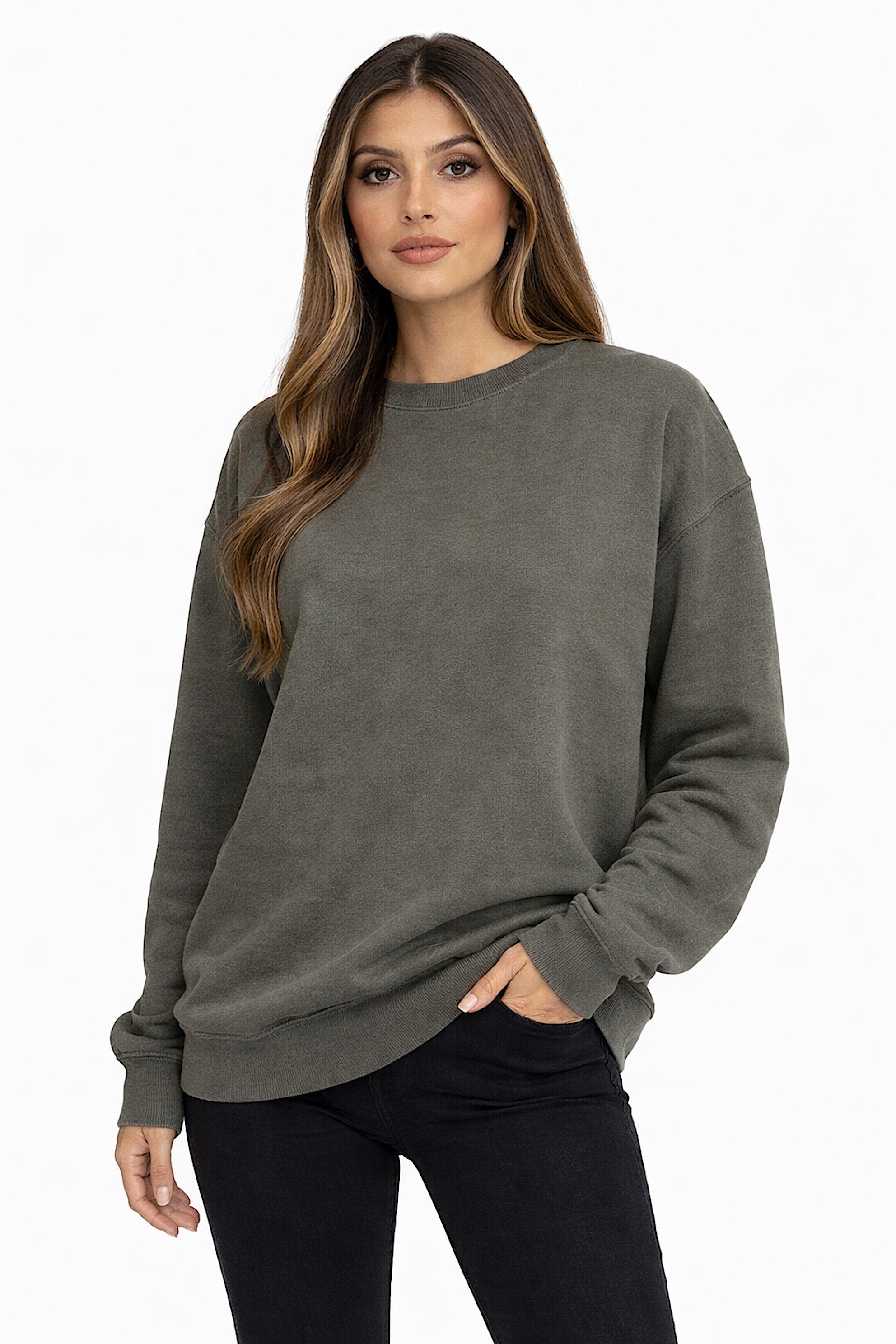 Worldclassca Longsweatshirt Worldclassca Oversized Sweatshirt "LEOPARD" Print Langarm Pullover Neue Kollektion - Stilvolle und gemütliche Casual Mode für Damen