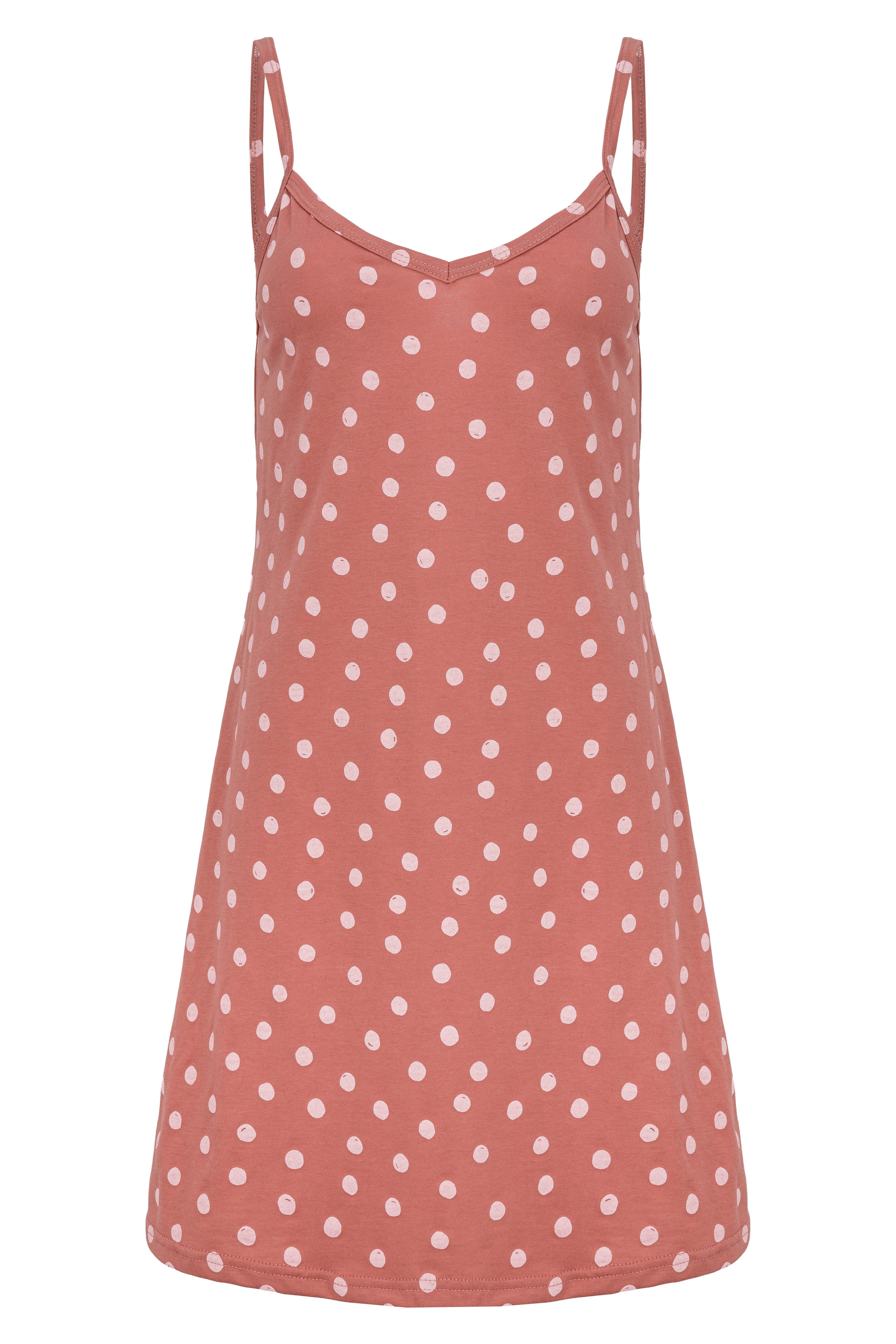 Mademoiselle Sommeil Nachthemd in rot mit rosa Punktedruck günstig online kaufen