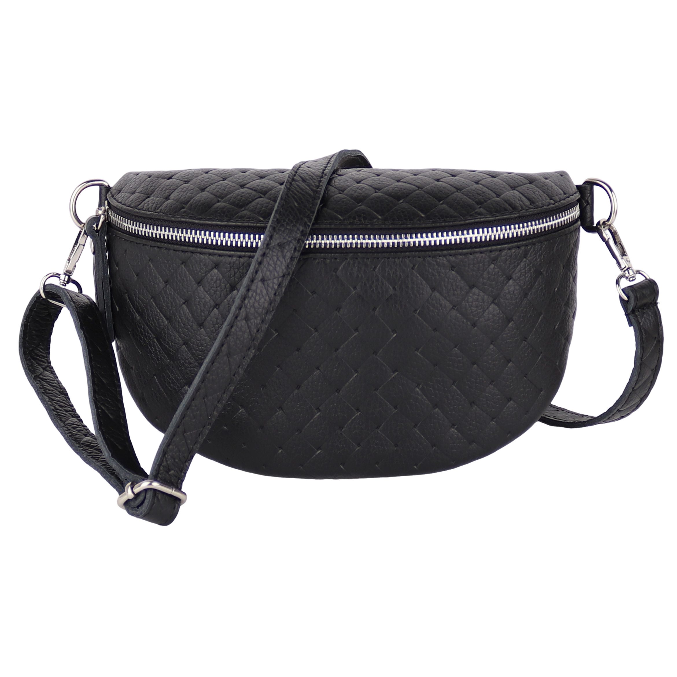 MIRROSI Bauchtasche Damen, Echtleder, Leder, Made in Italy, Umhängetasche, Brusttasche, (Schultertasche für jeden Anlass, ca.25x16x7cm), Crossbody Bag, verstellbaren Schulterriemen