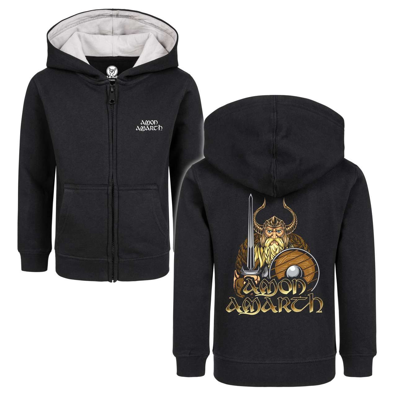 Kapuzensweatjacke mit Amon Amarth (Viking) Aufdruck für Kinder von 2–14 Jahren