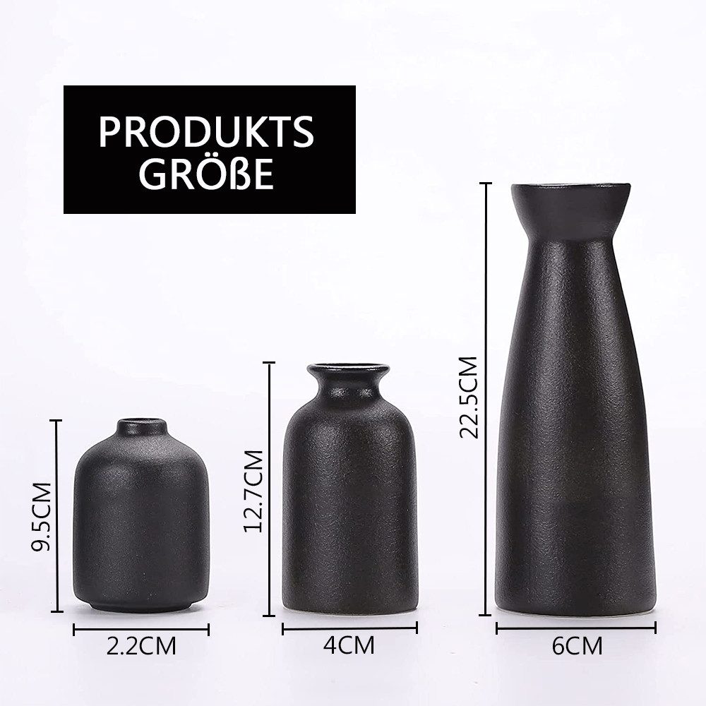 NUODWELL Dekovase Keramik Vasen 3er-Set, Kleine Blumenvasen für Home Decor günstig online kaufen