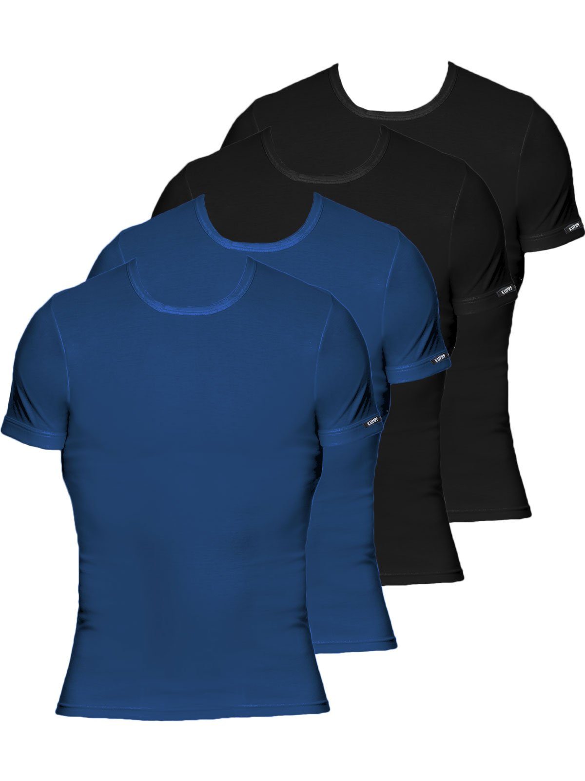 KUMPF Unterziehshirt 4er Sparpack Herren T-Shirt Bio Cotton (Spar-Set, 4-St) hohe Markenqualität darkblue schwarz