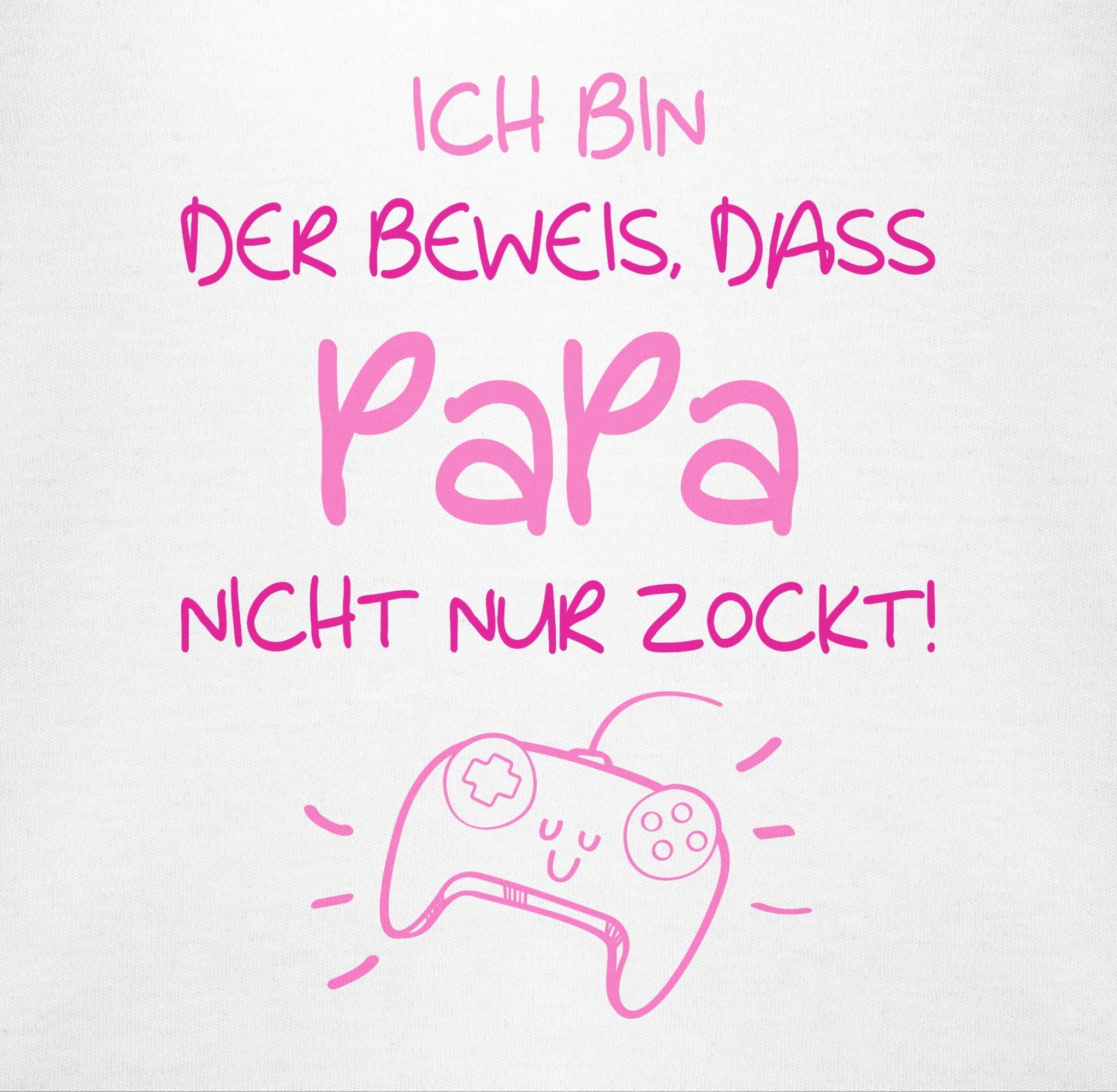 Geschenk 1 Shirtbody Ich rosa Baby zockt Vatertag Papa Weiß der Shirtracer Beweis, nicht dass bin nur