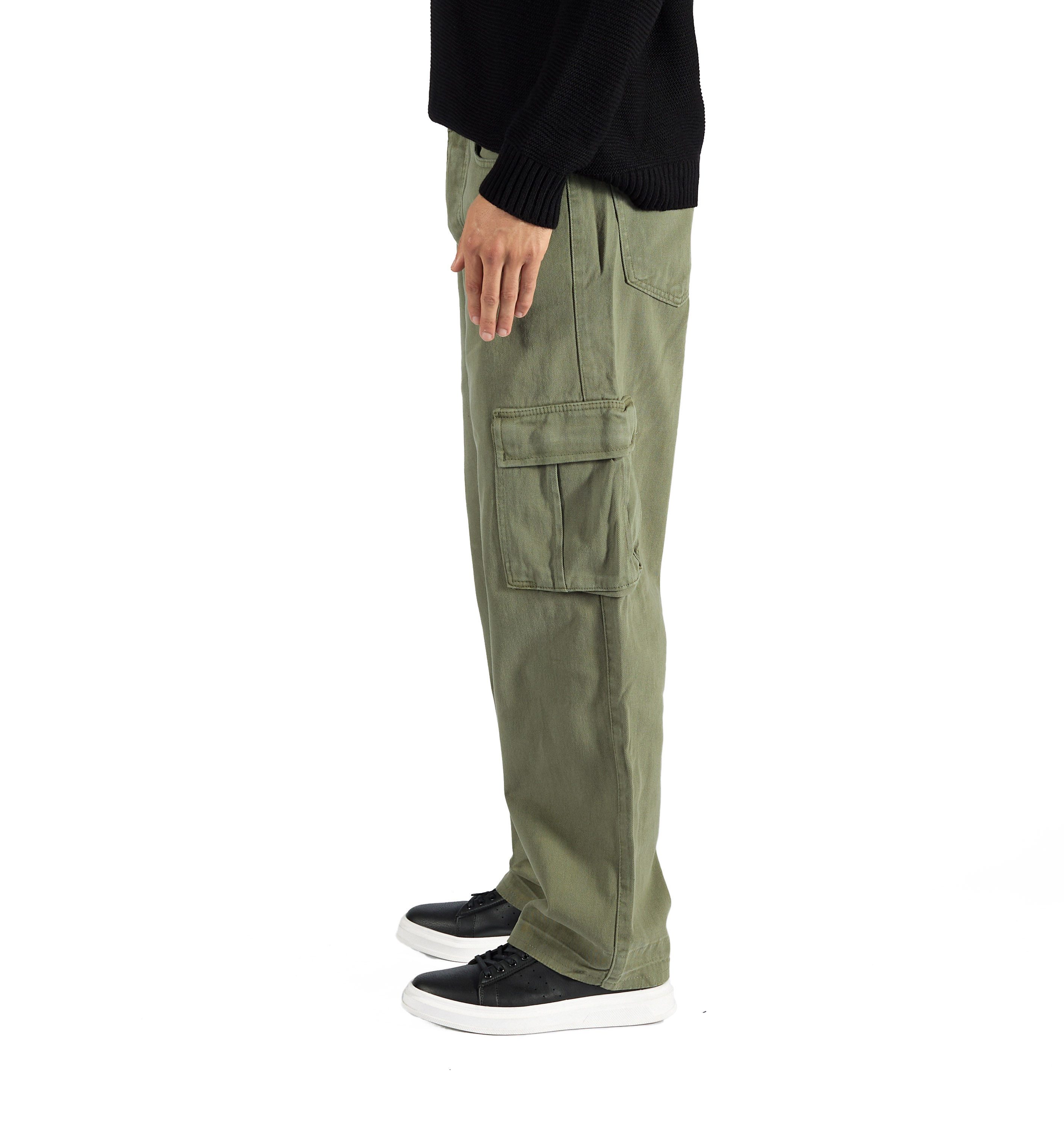 Denim House Cargojeans Herren Baggy Cargo Freizeithose Khaki W36/L32 günstig online kaufen