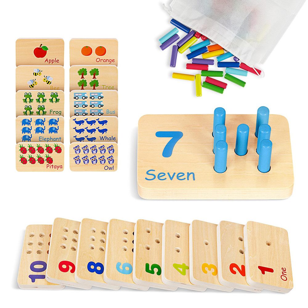 CLTYQ Lernspielzeug Holz-Zählspielzeug für Kleinkinder,Montessori Mathemati günstig online kaufen
