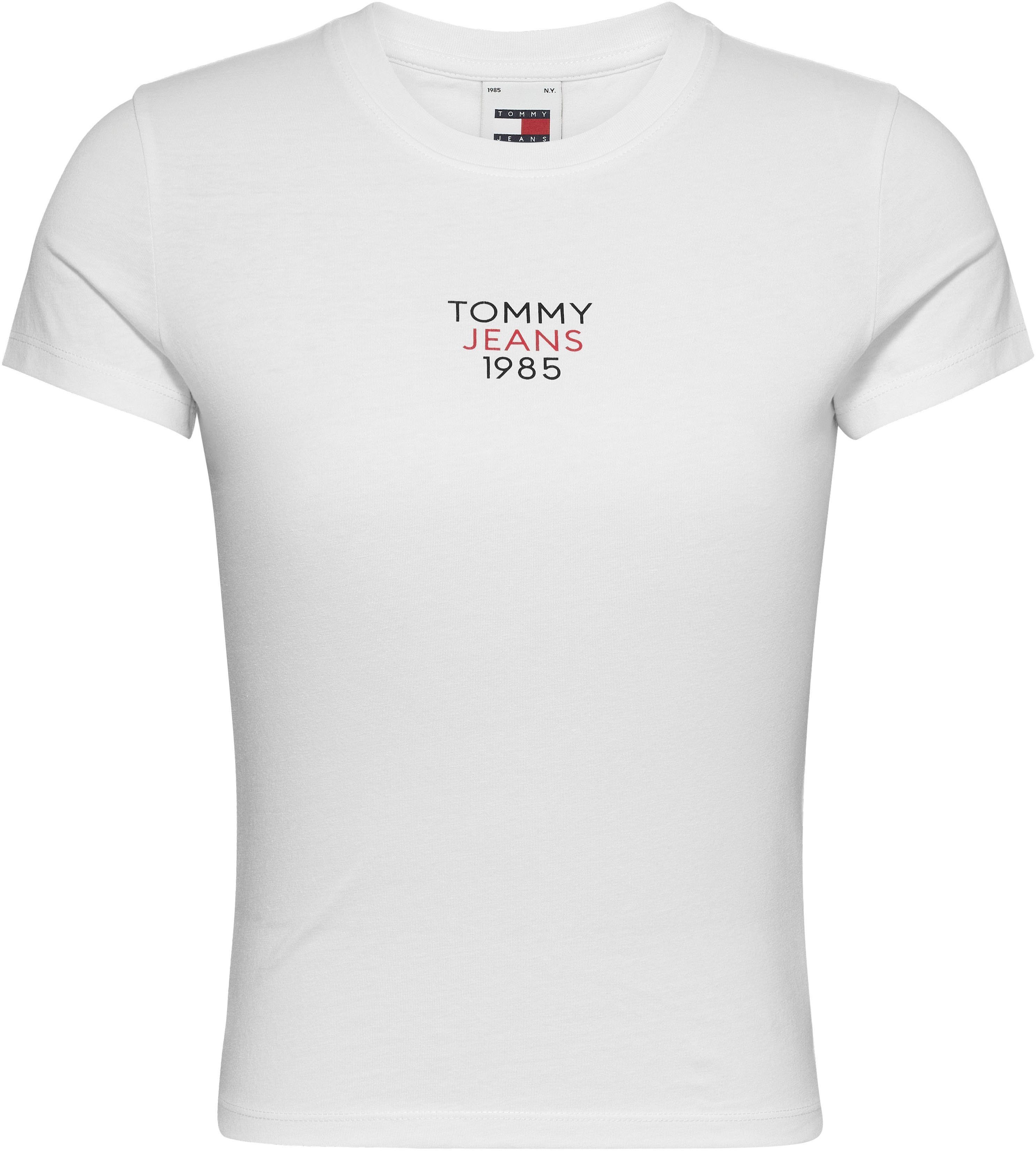Essential Tommy White Logoschriftzug Slim mit Jeans T-Shirt Logo