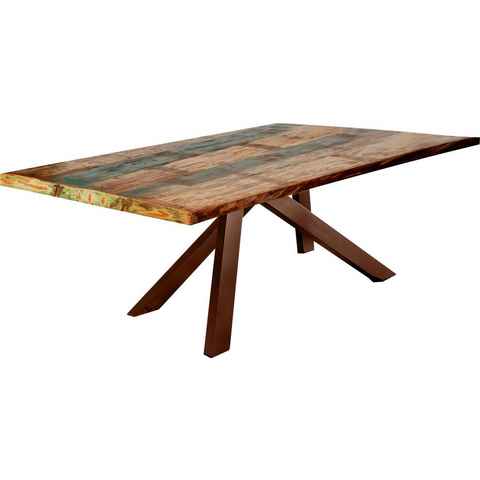 SIT Esstisch Tops&Tables, mit bunter Altholzplatte, Shabby Chic, Vintage