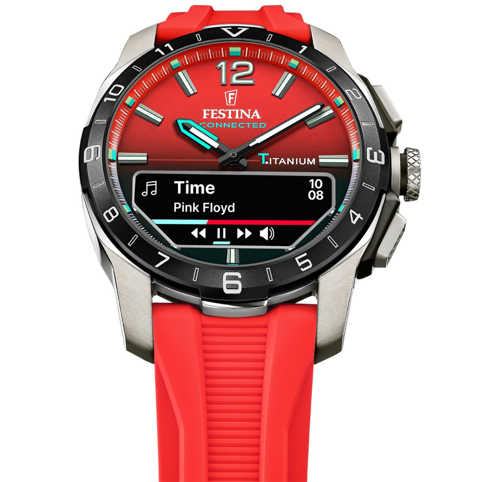 Festina Multifunktionsuhr Festina Herrenuhr Silikon rot Festina, (Multifunktionsuhr), Herren Armbanduhr rund, Silikonarmband rot