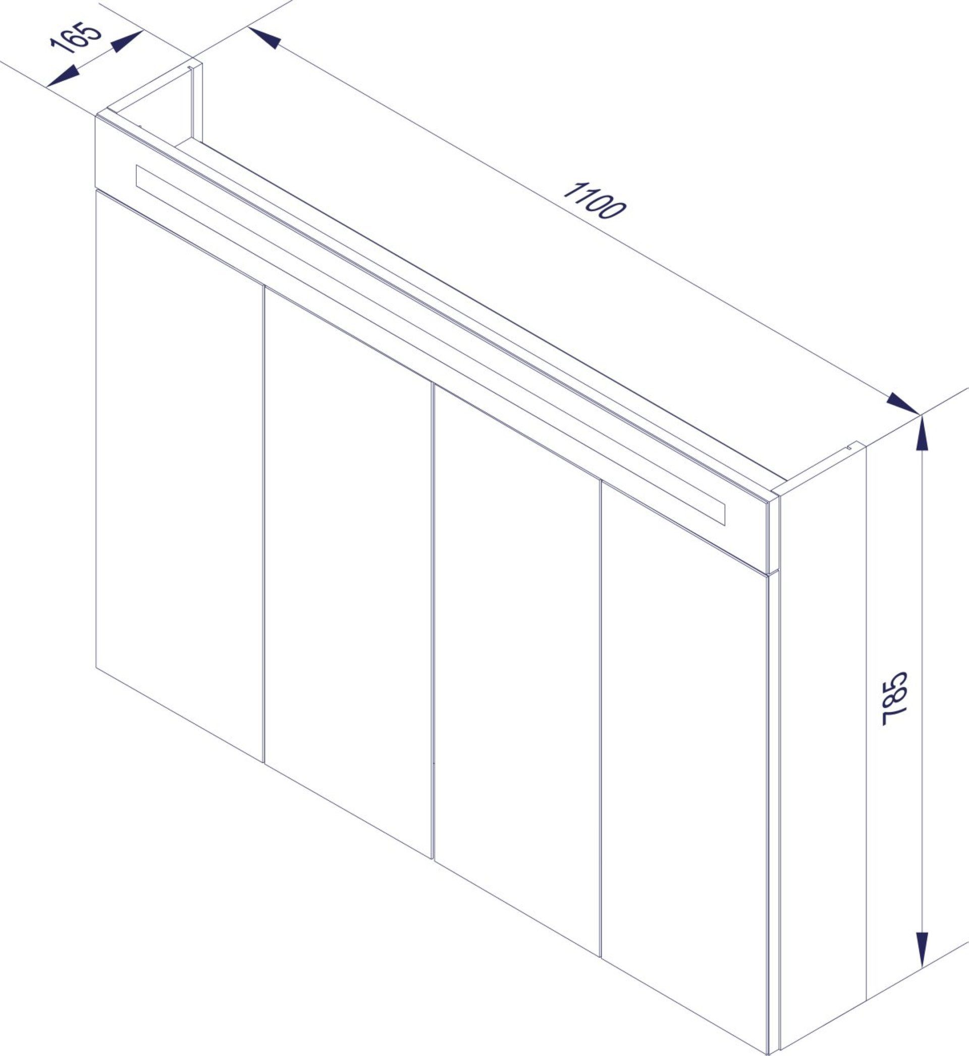 FACKELMANN Spiegelschrank Twindy Badmöbel Breite 110 cm, 4 Türen,  Komfortabel: Das Soft-Close-System sorgt für ein angenehmes Schließen der  Türen