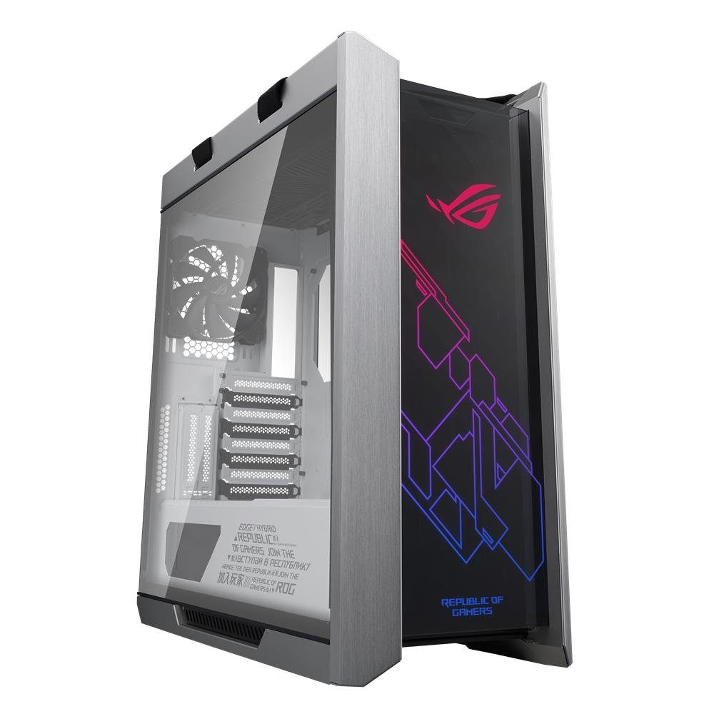 Asus Gaming-Gehäuse ROG Strix Helios White Edition, (ATX/EATX Mid-Tower, 1 St., mit gehärtetem Glas), RGB Beleuchtung, GPU, Aluminium, Aura Sync, 420mm Radiator, Weiß