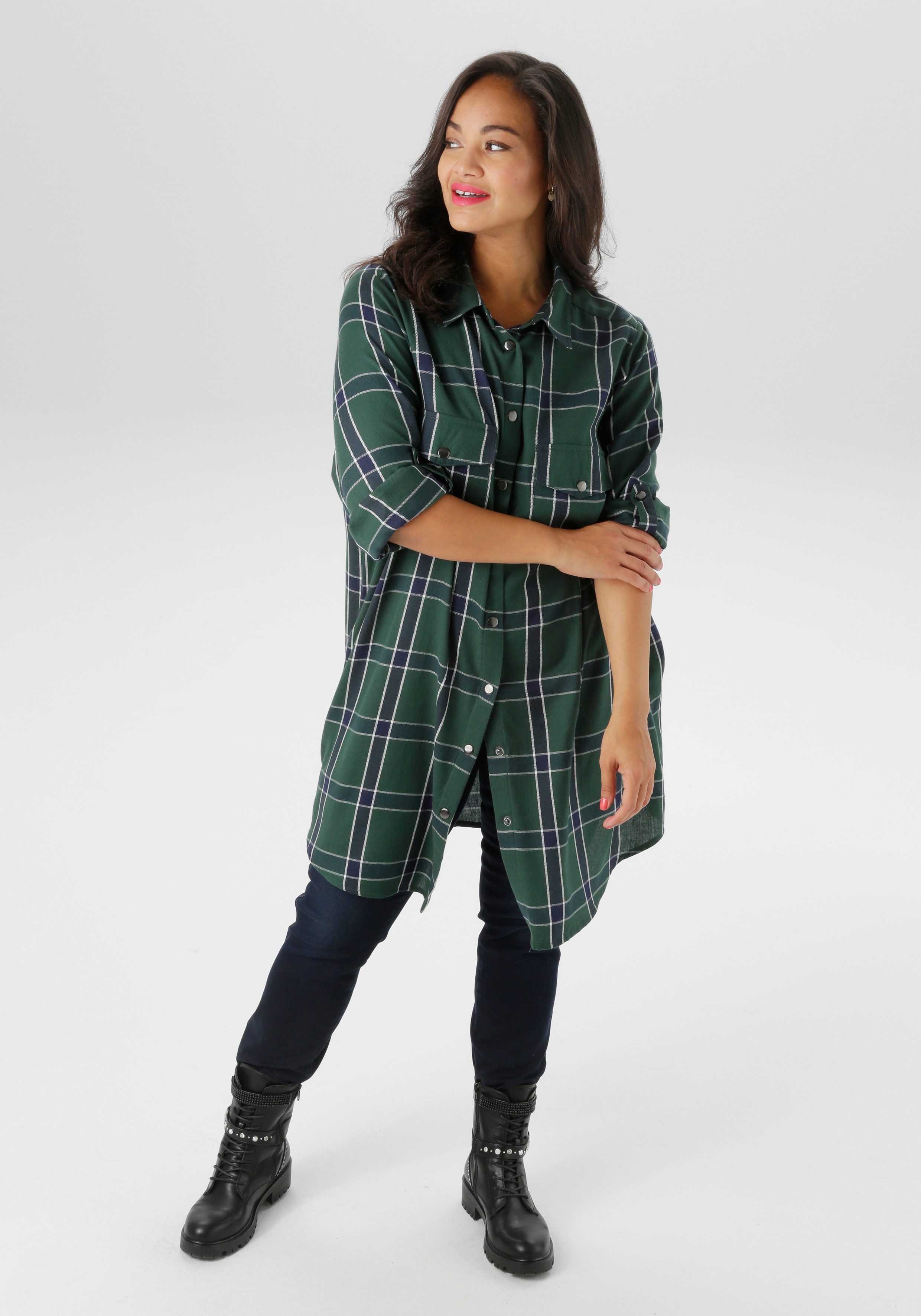 Aniston PLUS Karobluse in trendigen Karodessin günstig online kaufen