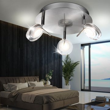 Globo LED Deckenleuchte, LED-Leuchtmittel fest verbaut, Warmweiß, LED Decken Leuchte 15 W Wohnraum Strahler Beleuchtung Rondell Globo