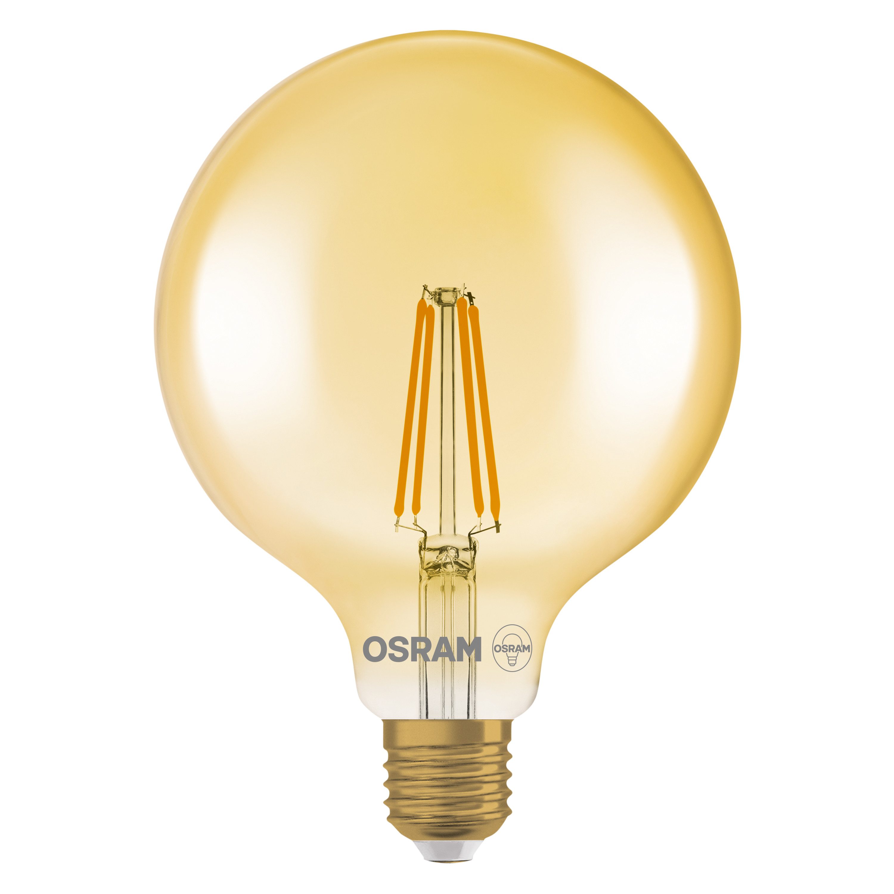 Ledvance LED-Leuchtmittel Vintage 1906 Globe 55 Filament DIM 6.5W 824 Gold E27, E27, 1 St., Komfort warmes Weiß, Geringerer Energieverbrauch als Glüh- oder Halogenlampen