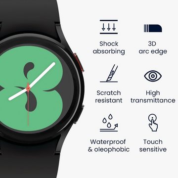 kwmobile Schutzfolie 2x Displayschutzfolie für Samsung Galaxy Watch 4 (40mm), (1-St), Schutzfolie für Fitness Tracker - robuster Displayschutz - transparent