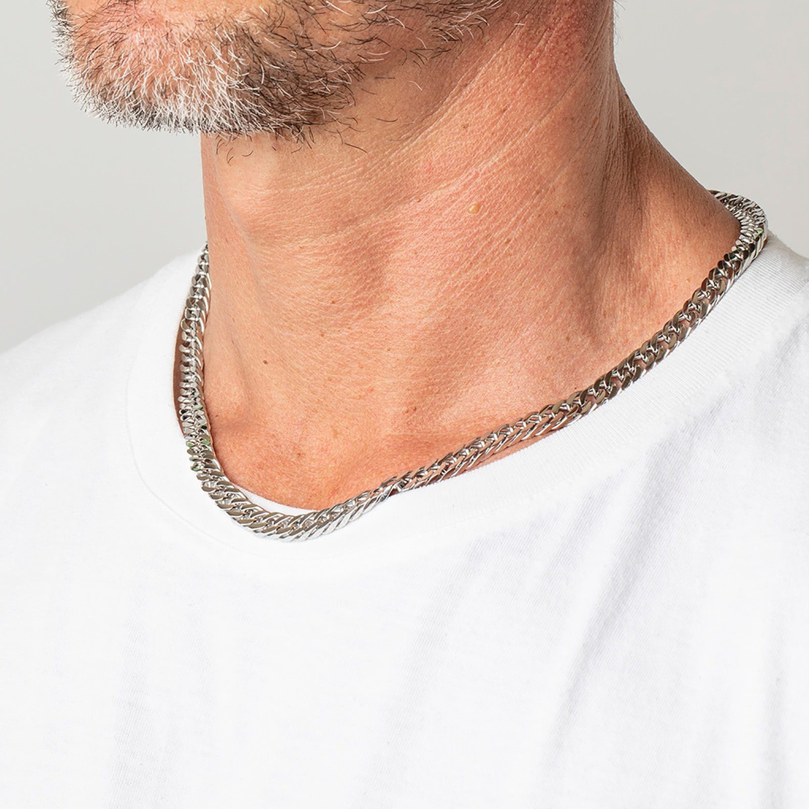 Steel) Style (Stainless (Halskette), Style LOTUS Edelstahl Herren Halskette für Lotus silber Halsketten Edelstahlkette