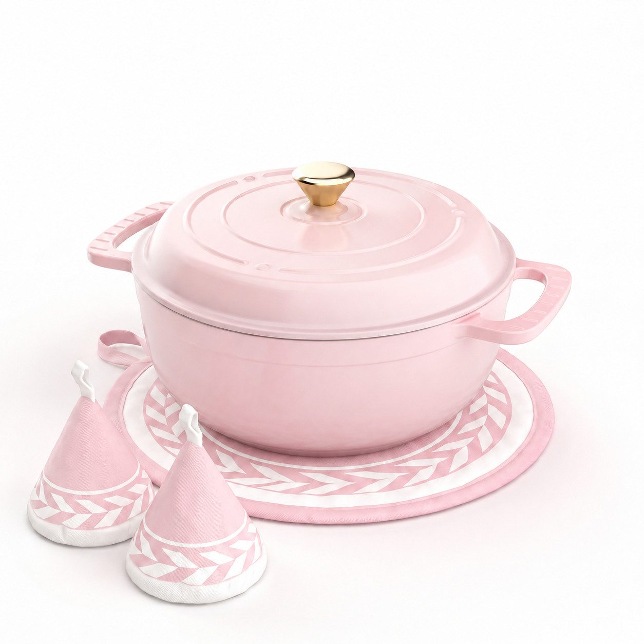 VINGLI Kasserolle Gusseisen Topf Dutch Oven Emaillierter Bräter Schmortopf mit Deckel, (Rund, 5 L), für alle Herdarten & Backofen backfest …