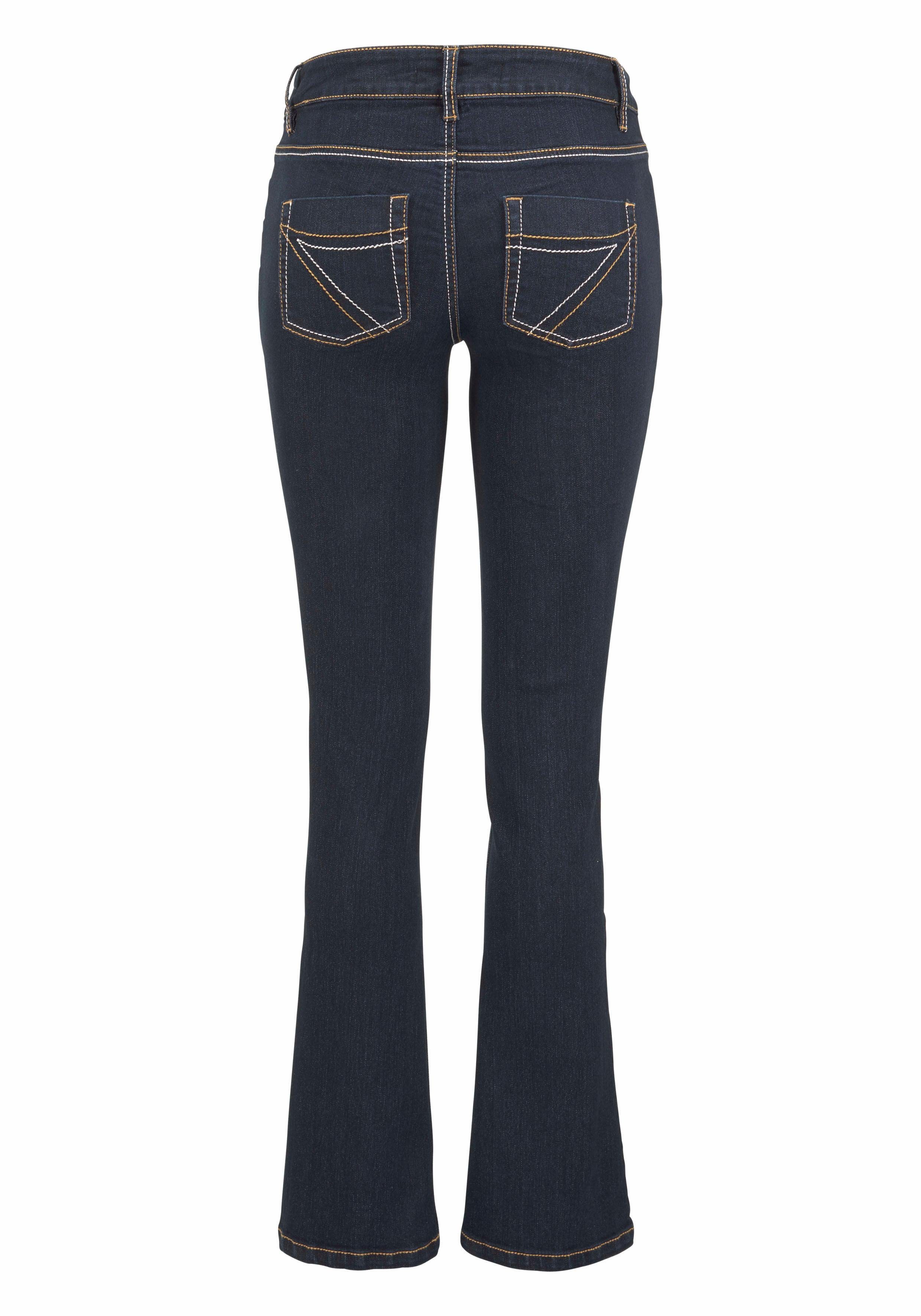 Bootcut-Jeans rinsed Kontrastnähten Waist mit Mid Arizona
