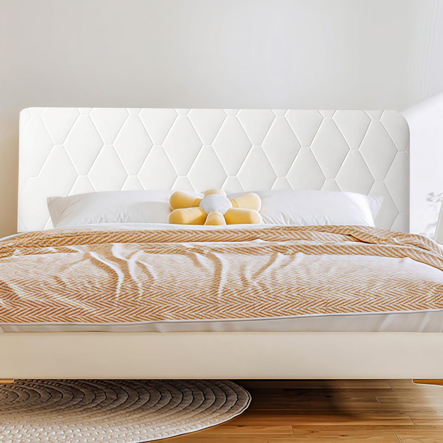 LuxusKollektion Betthusse Kopfteilbezug Milky White 190cm weich staubdicht