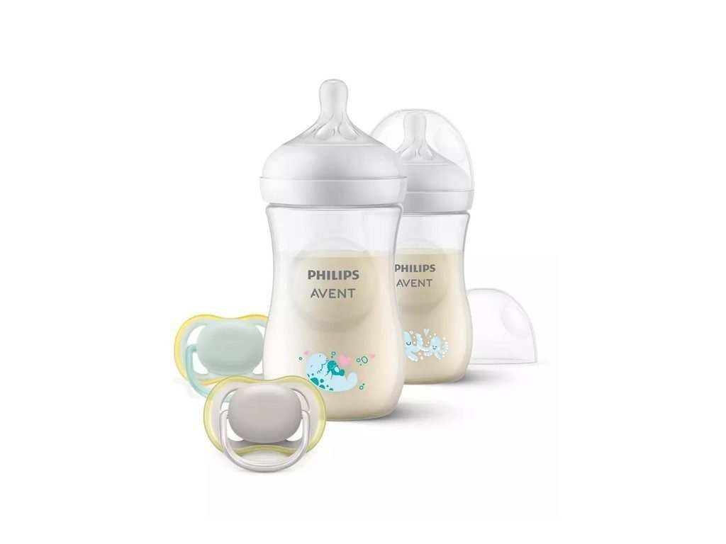 Philips AVENT Babyflasche Avent Natural Response Flaschen-Set mit  Unterwasser-Motiven, Anti-Kolik-System