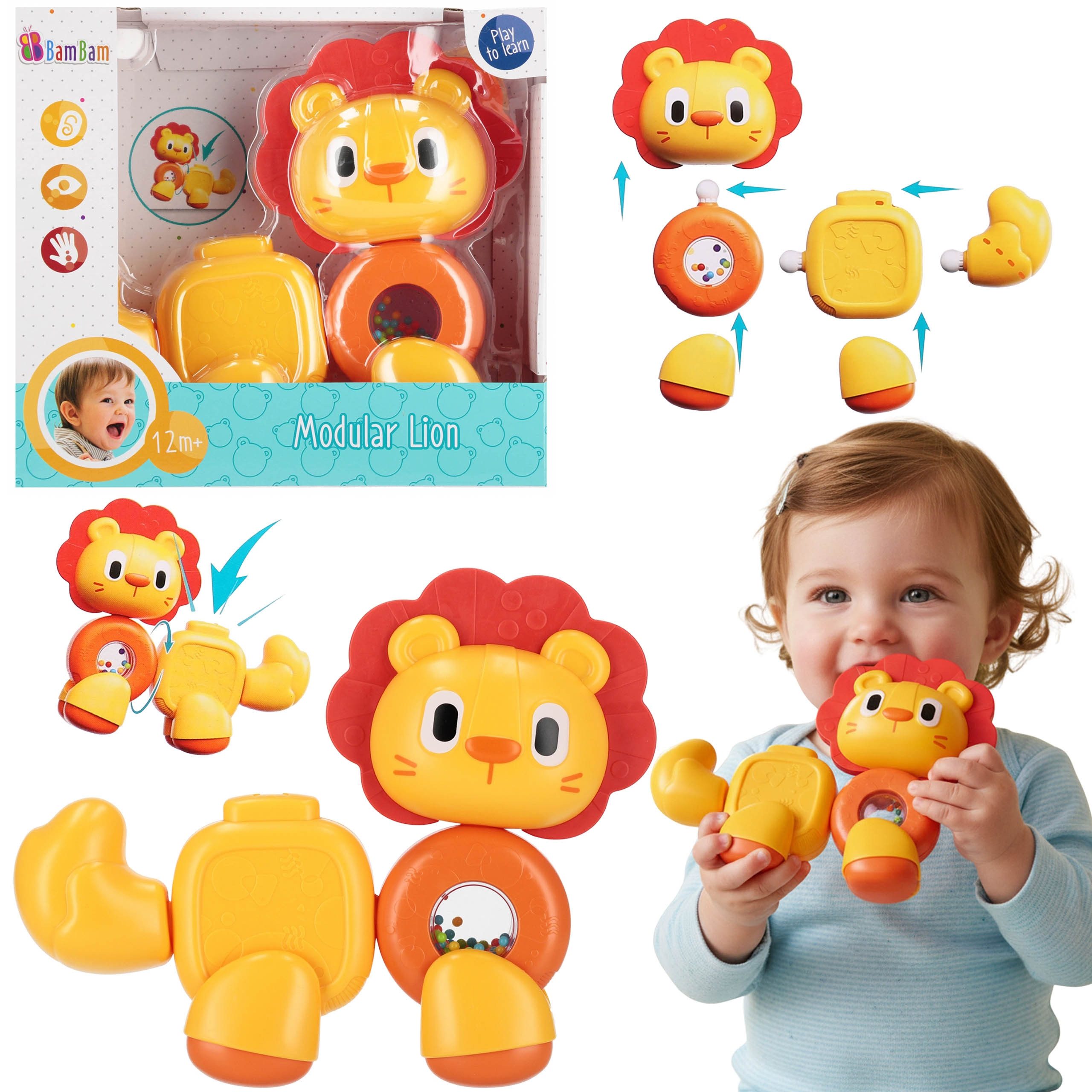 Sarcia.eu Lernspielzeug Bam Bam Steckspielzeug „Löwe“ – kreatives Spielzeug günstig online kaufen