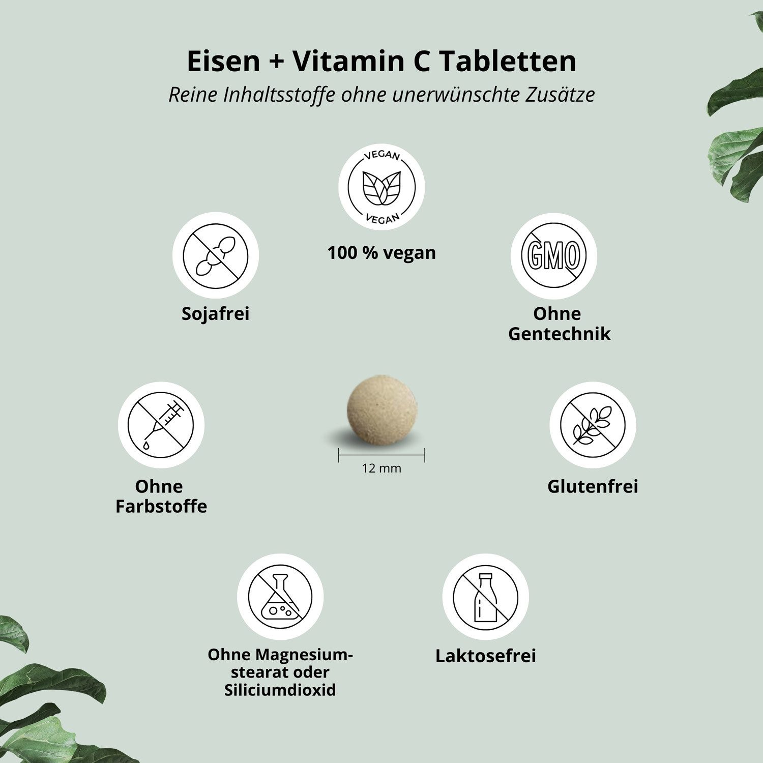 nutri+ Eisen Tabletten + Vitamin C - 50mg Kapseln