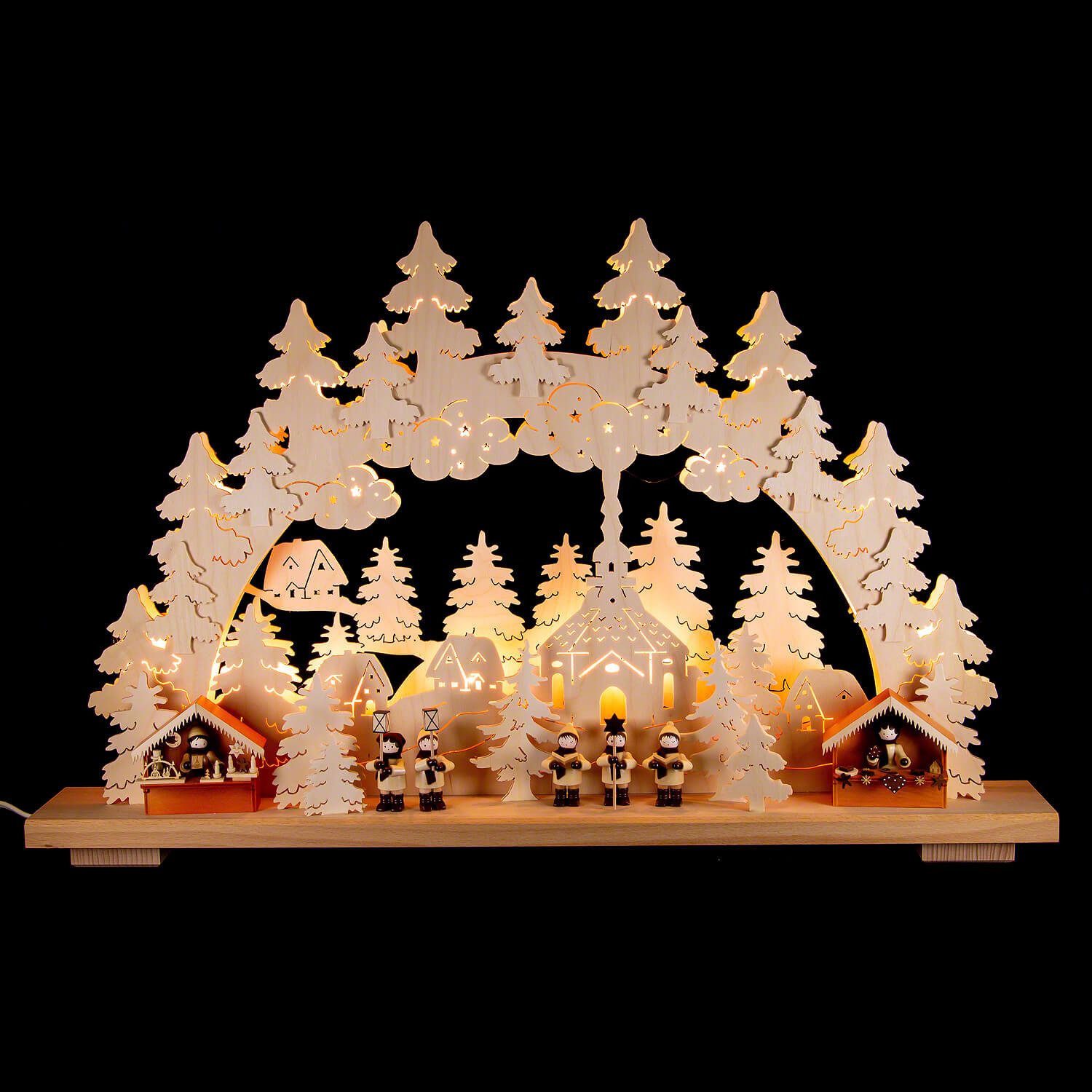 Erzgebirge-Palast Schwibbogen Schwibbogen Weihnachtsmarkt (70x42cm) von Schwibbola