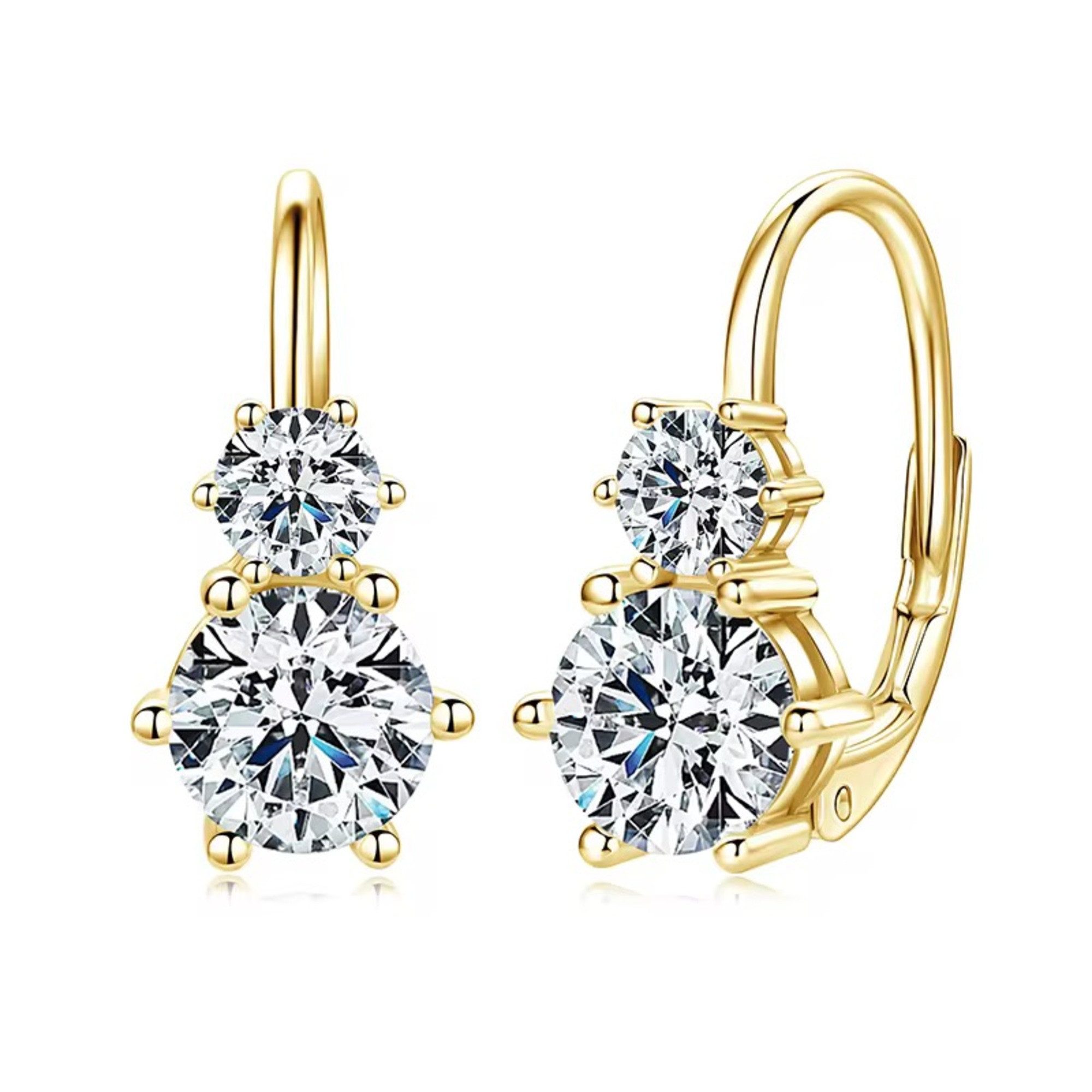 Creolen-Set Funkelnde Moissanit Damen Creolen Ohrringe 925 Sterling Silber