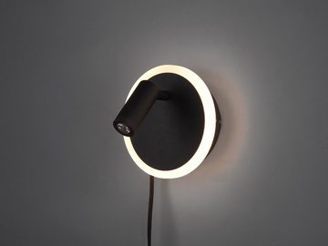 meineWunschleuchte LED Leselampe, LED fest integriert, Warmweiß, 2er Set innen mit Stecker und Schalter Leselampe schwenkbar Bett Ø15cm